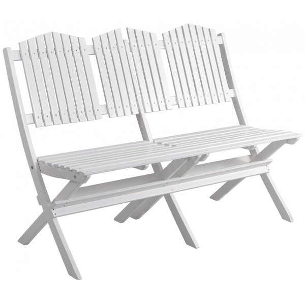 Haväng klassische weiße Outdoor-Gruppe; Sofa, Tisch und 2 Stühle