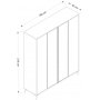 Elevate-Kleiderschrank 180 x 52 x 218 cm - Weiß