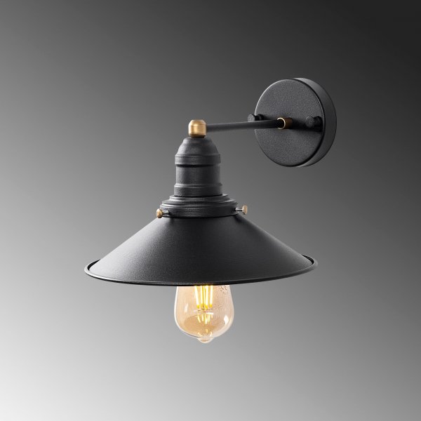 Konische Wandleuchte 12195 - Schwarz