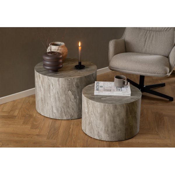 Dice Couchtisch Ø50/58 cm - Grau