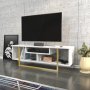Asal Medienbank 120 cm - Gold/Weiß