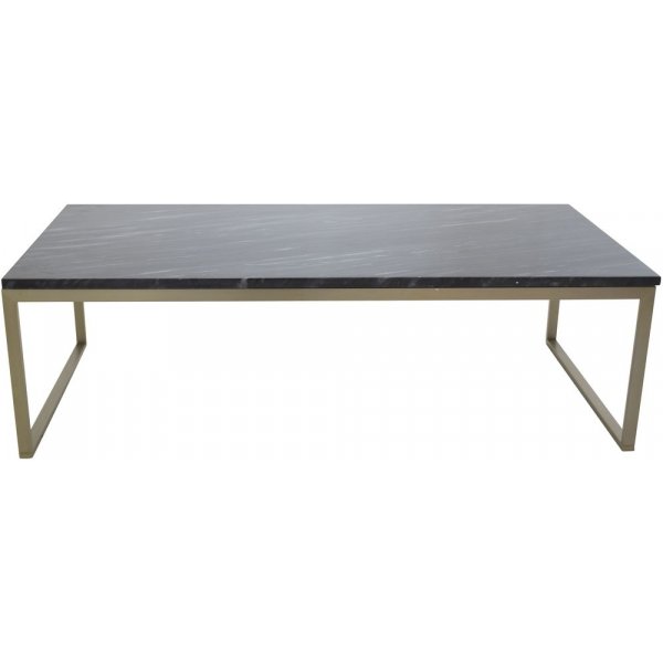 Duffy Couchtisch - Mattes Messing / Schwarzer Marmor
