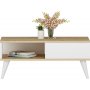 Saul Couchtisch 90 x 45 cm - Saphireiche/weiß