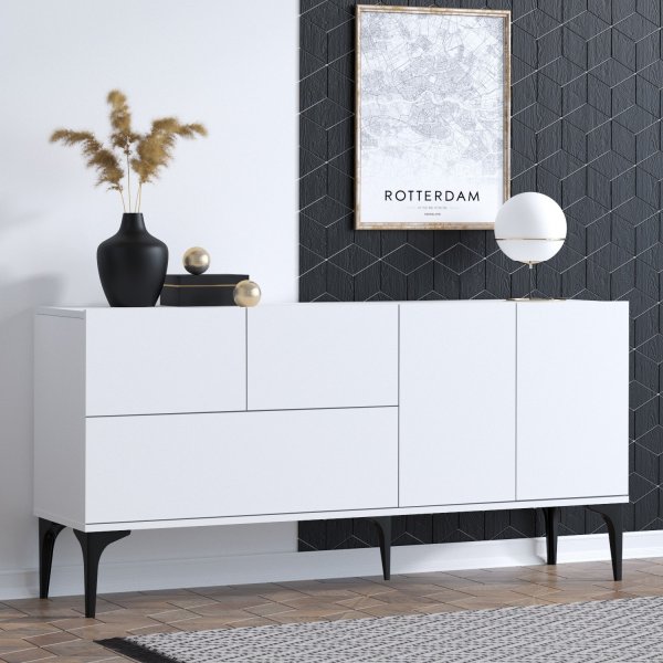 Glise Sideboard - Weiß/Schwarz