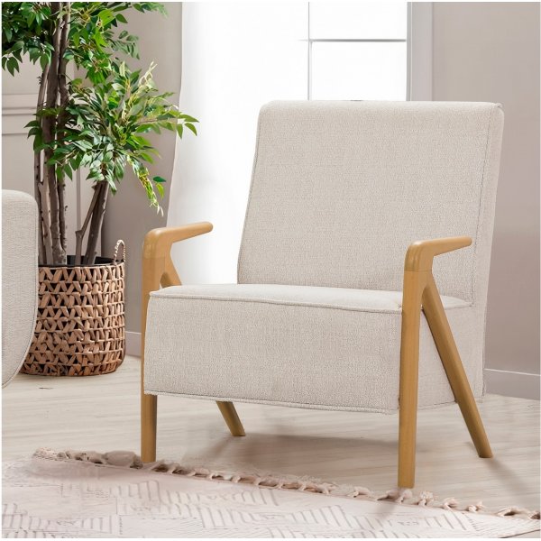 Larus Sessel - Creme/Eiche