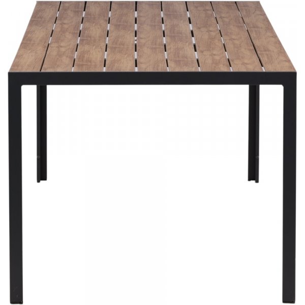 Gartentisch 205 x 90 cm schwarz/natur - Copacabana
