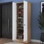 Mendy Kleiderschrank 60 cm - Nussbaum/weiß
