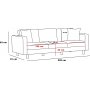 Berlin 3-Sitzer-Sofa - Cremeweiß/Gold