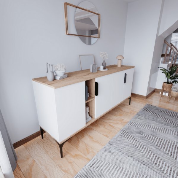 Tarz Sideboard - Eiche/Weiß