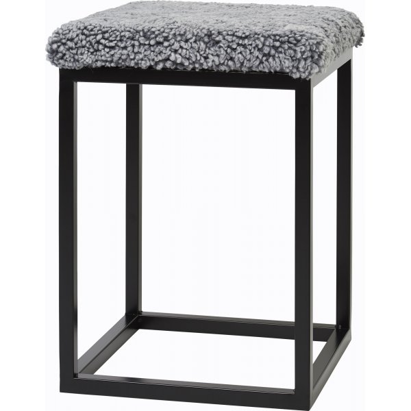 Palettenhocker Hellgrau/Schwarz - 35 x 35 x 50 cm
