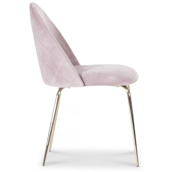 Plaza Essgruppe, Marmortisch mit 4 Plaza Samtstühlen - Pink/Brass/Schwarz