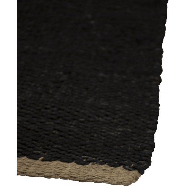 Flickenteppich Jasper - Schwarze Jute