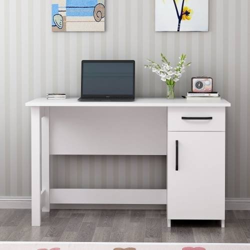 Natürlicher Schreibtisch 120 x 60 cm - Weiß