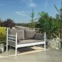 Manyas 2-Sitzer Outdoor-Sofa - Weiß/Braun