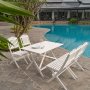 Haväng klassische weiße Outdoor-Gruppe; Sofa, Tisch und 2 Stühle