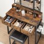 Schminktisch Jennie 90 x 40 cm - Braun/Schwarz