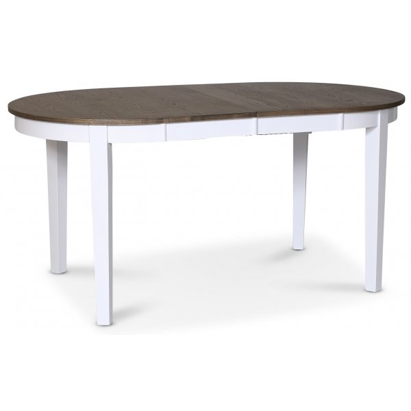 Lebensmittelgruppe Skagen; Esstisch 160/210x90 cm - Eiche weiß/braun geölt mit 6 Danderyd No.16 Stühlen Schwarz