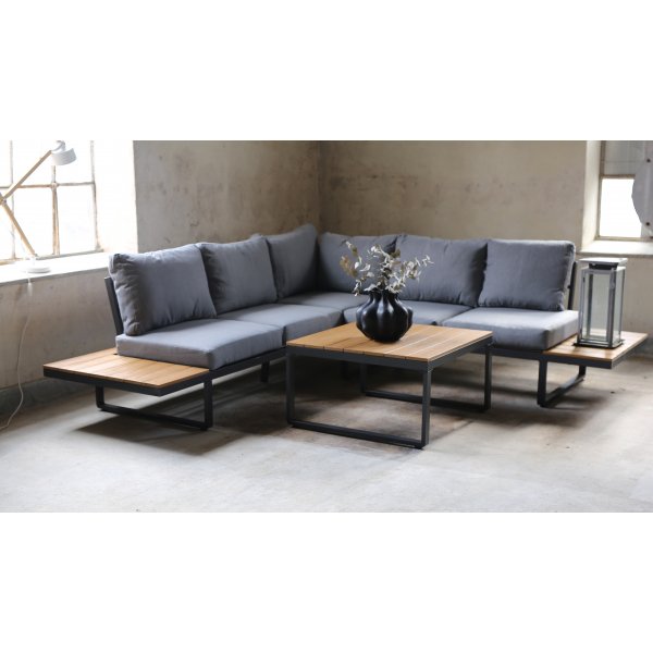 Outdoor-Ecksofa mit Tisch + Textilreinigung für Möbel