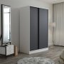 Kapusta Kleiderschrank 120 cm - Weiß/Anthrazit
