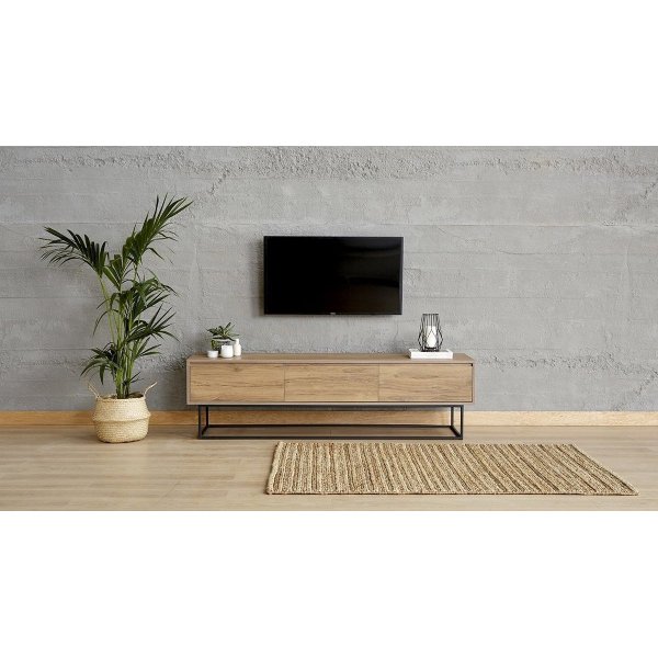 Lupine Medienbank 180 cm - Nussbaum/schwarz