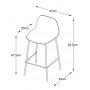 Sheba grauer Barhocker SH 67,5 cm