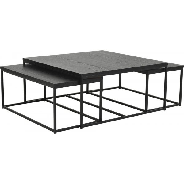 Natalie Couchtisch-Set 90x90 | 85x44 cm - Schwarz