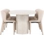 Esstisch Narvik mit 6 Astoria-Stühlen - Beige