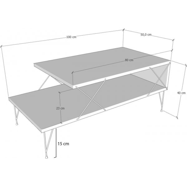 Lone Couchtisch 100 x 50 cm - Anthrazit