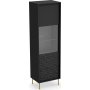 Bullet-Glasvitrine - Schwarz/Gold