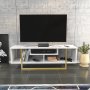 Asal Medienbank 120 cm - Gold/Weiß