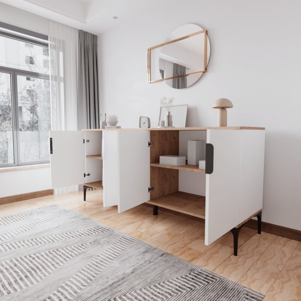 Tarz Sideboard - Eiche/Weiß
