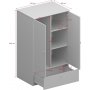 Memphis Kleiderschrank - Grau