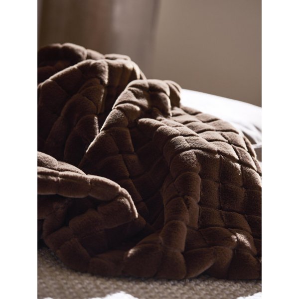 Luna Plaid 120 x 150 cm - Dunkles Nougat