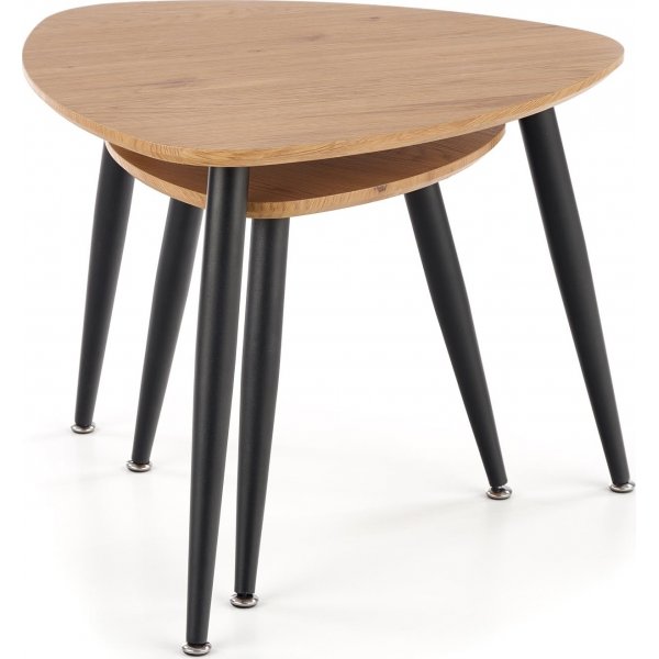 Adaline Couchtisch 40x40 | 60x60 cm - Eiche/schwarz