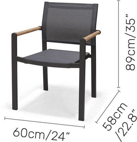 Lifestyle Garden Gartengruppe Amber mit Tisch 220 cm und 6 Stapelstühlen - Teak/Aluminium
