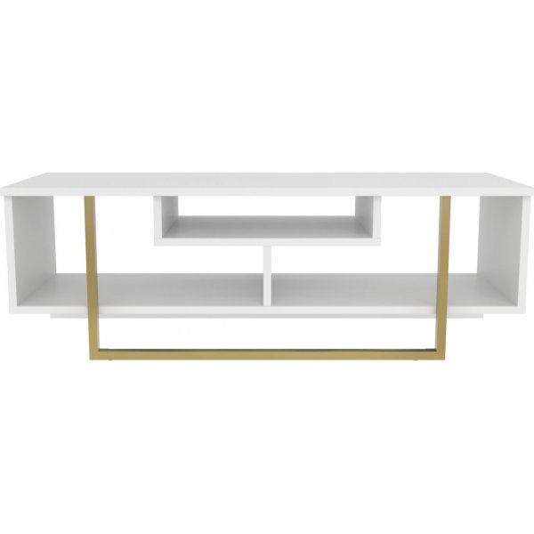 Asal Medienbank 120 cm - Gold/Weiß