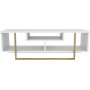 Asal Medienbank 120 cm - Gold/Weiß
