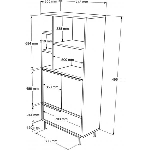Ocean-Schrank 9A - Walnuss
