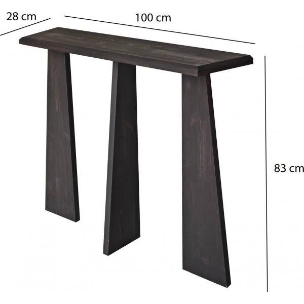 Kleopatra-Relieftisch 100 x 28 cm - Anthrazit