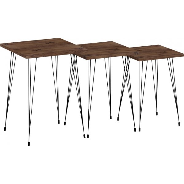 Mali Tisch 32/36/40 x 32/36/40 cm - Schwarz/Kiefer