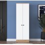Mendy Kleiderschrank 60 cm - Nussbaum/weiß