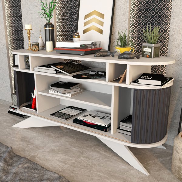 Stormy Sideboard - Weiß/Anthrazit