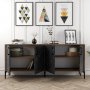 Kyiv Sideboard 180 cm - Nussbaum/schwarzer Marmor