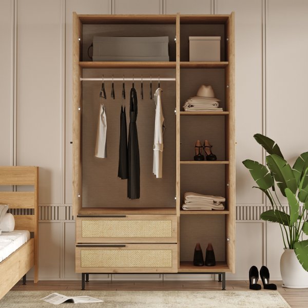 Ocean-Kleiderschrank - Walnuss/Eiche
