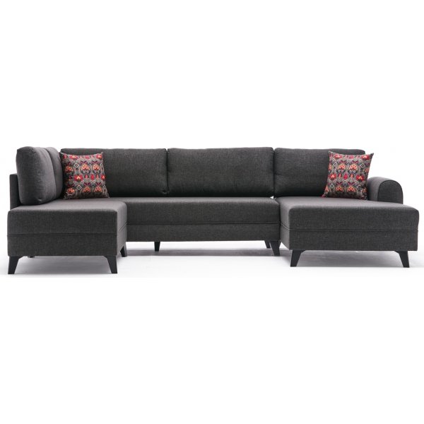 Belen U-Bettsofa - Anthrazit