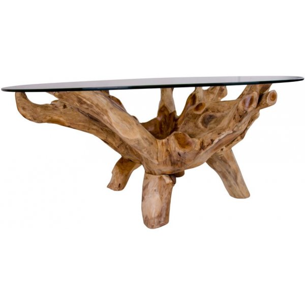 Amazonas Couchtisch 110 x 110 cm - Teak/Glas