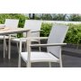 Urbanite-Essgruppe mit Esstisch 160 cm und 6 stapelbaren Esszimmerstühlen - Beige