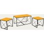 Ravina Couchtisch 45/100 x 45/50 cm - Gelb/Schwarz