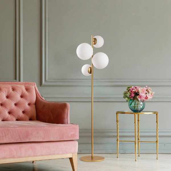 Facettierte Stehlampe 10523 - Antik/weiß