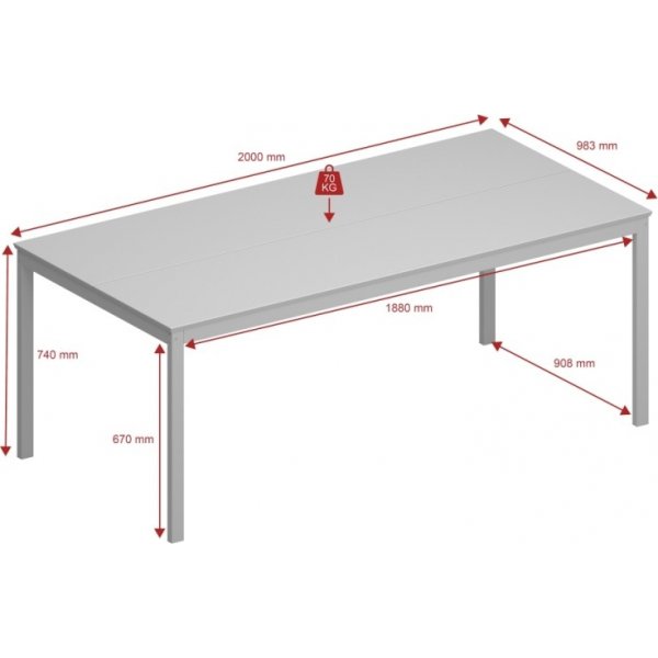 Soma Esstisch 200 x 98 cm - Schwarz/espresso